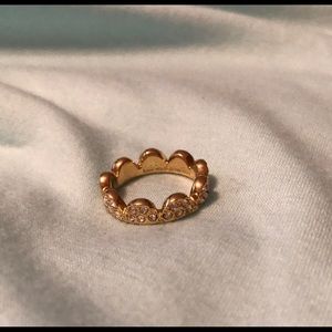 Kate Spade Scalloped Rhinestone Ring Size 7